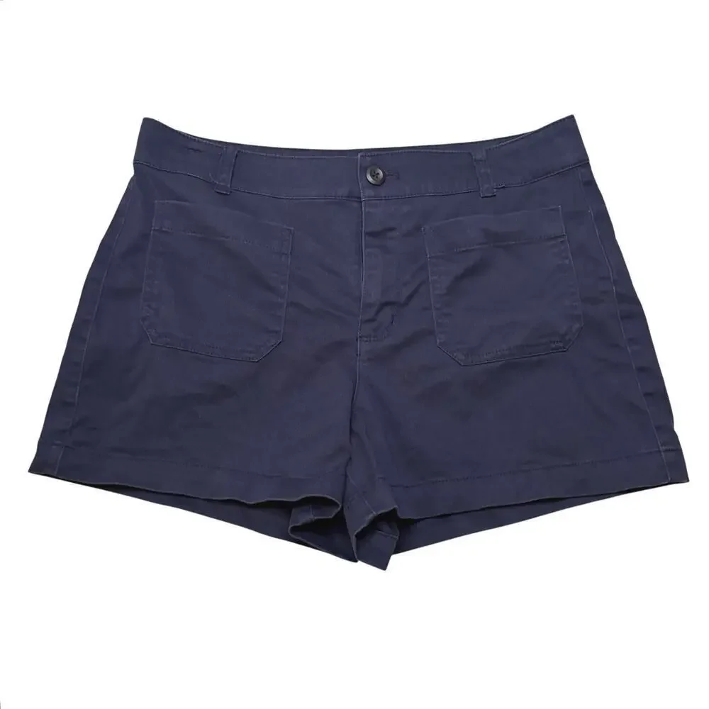 J.Crew Patch Pocket Chino Shorts Size 6 Navy Blue Cotton Stretch NWT - Picture 4 of 7